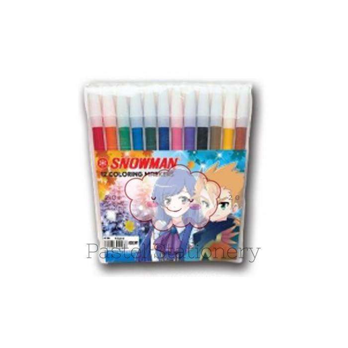 

Spidol Kecil Snowman PW-12A Color Marker 1 Set Isi 12 Warna