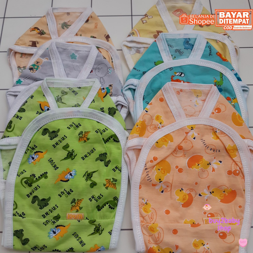 Popok bayi model tali motif full print warna animal series Usagi isi 6 PCS