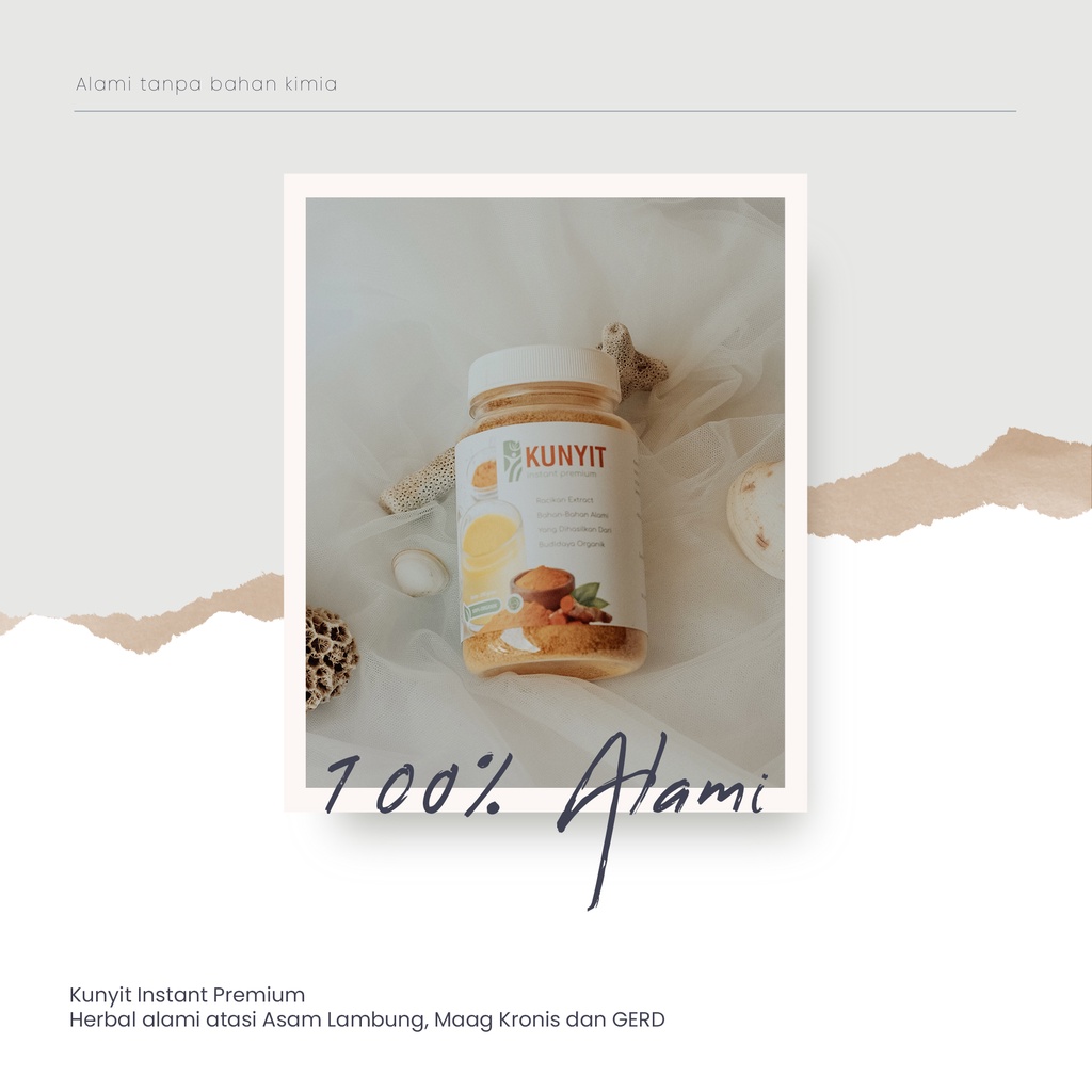 

Obat Maagh Kronis, Asam Lambung, Perut Begah Kunyit Instant Premium 100% Herbal Alami