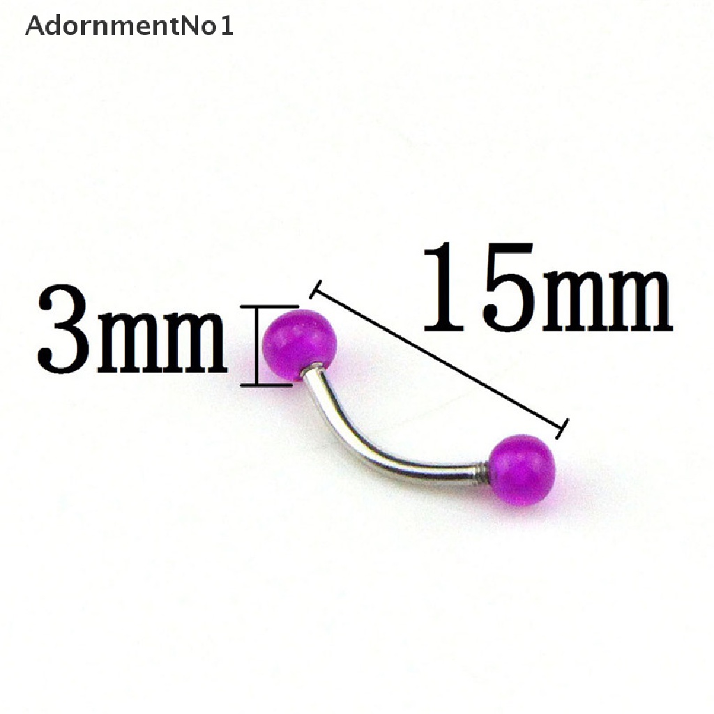 (AdornmentNo1) 7pcs / Set Anting Tindik Alis Bentuk Barbel Glow In The Dark