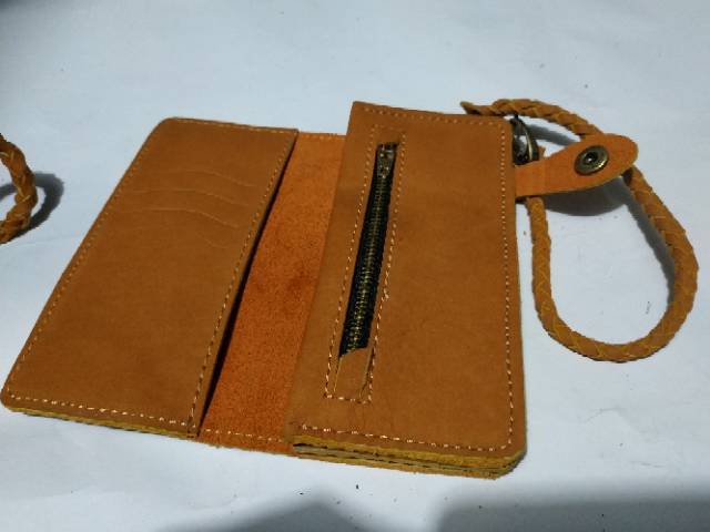 Dompet panjang  harley davidson kulit asli full hd03 tan biker gear