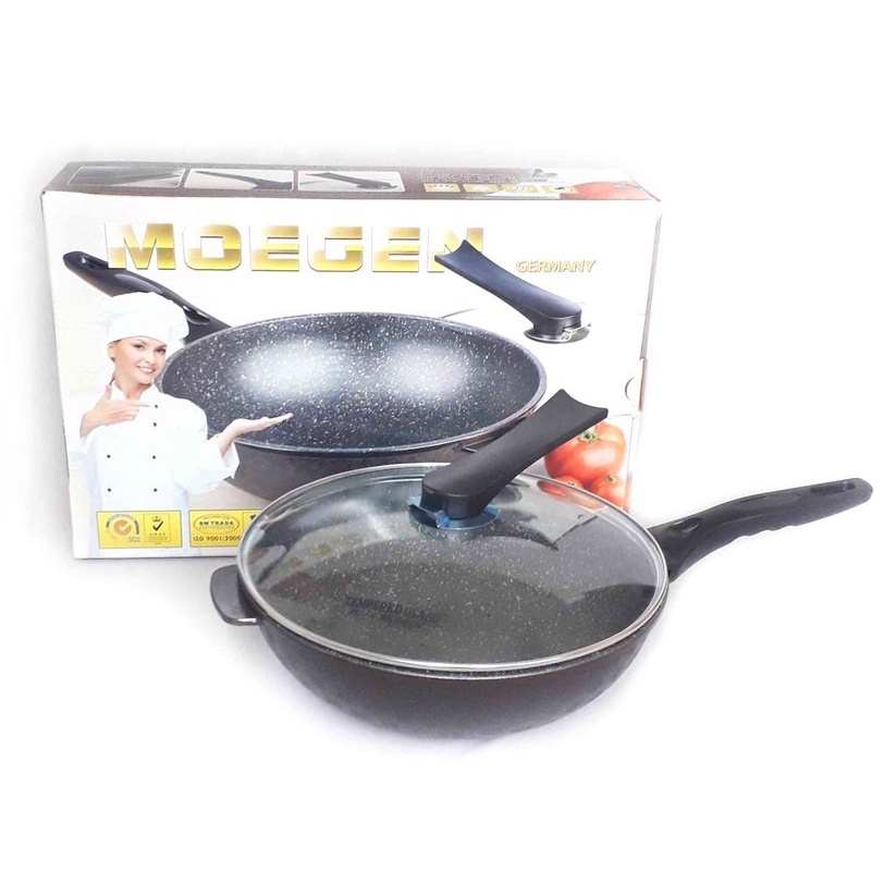 Moegen Stir Wok 30cm Panci wok Granite marble germany