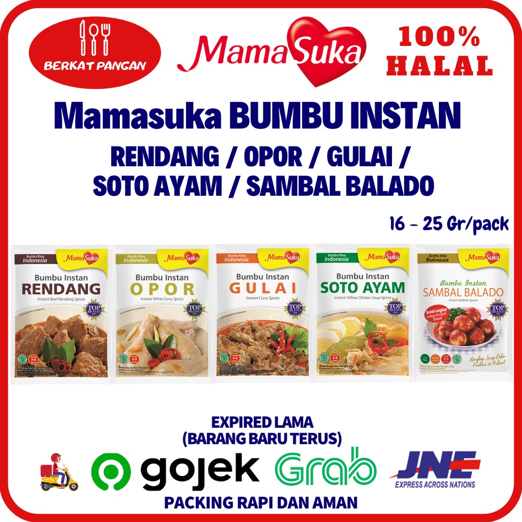 MamaSuka Bumbu Instan Rendang / Opor / Gulai / Soto Ayam / Sambal Balado