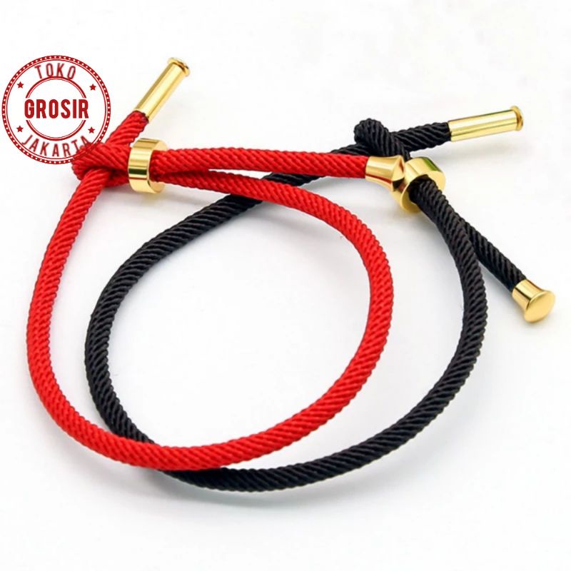 Gelang Tali Serut Hongkong Adjustable Polos Gelang Tali