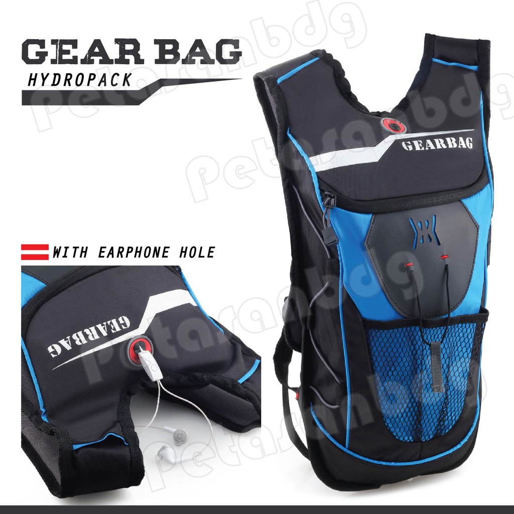 PTS -Tas Ransel Pria Gear Bag - Gravitation .PTS Hydropack Cycling Backpack WITH EARPHONE HOLE - 13088