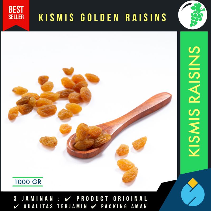 

KISMIS GOLDEN RAISIN SIMIN 1 KG / Kismis Mutiara Manis Simin Raisin Star / Kismis Pekanbaru