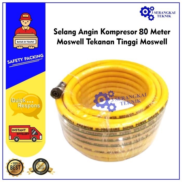 Selang Angin Kompresor 80 Meter Moswell Tekanan Tinggi Moswell