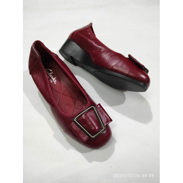SEPATU KULIT WANITA CLARKS KD1188-1 / SEPATU KANTOR / SEPATU KERJA