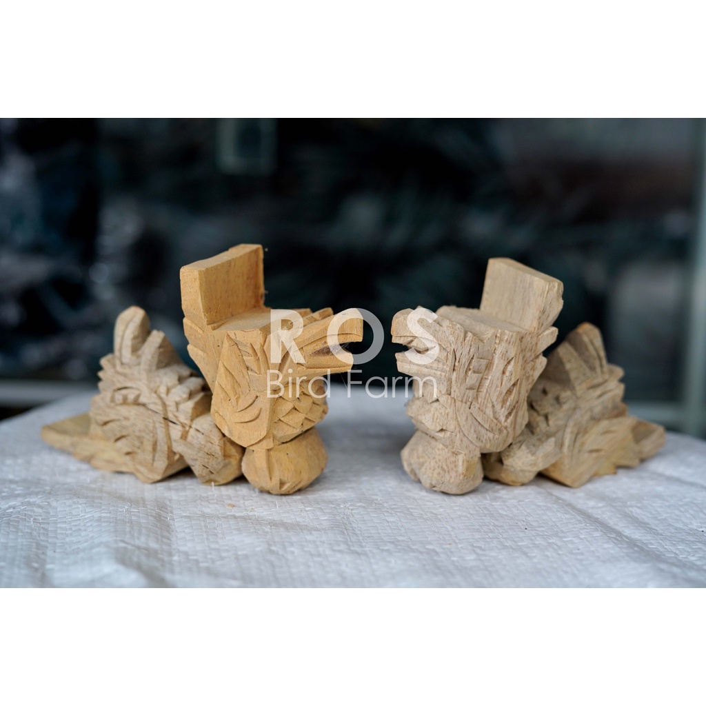 KAKI SANGKAR KAYU MOTIF MERAK UNTUK SANGKAR PERKUTUT DLL