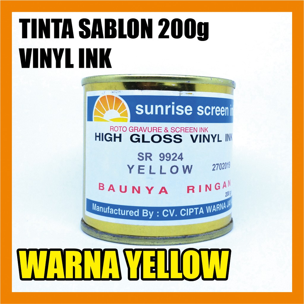 

Tinta / Cat Sablon Vinyl Ink 9924 YELLOW 200g