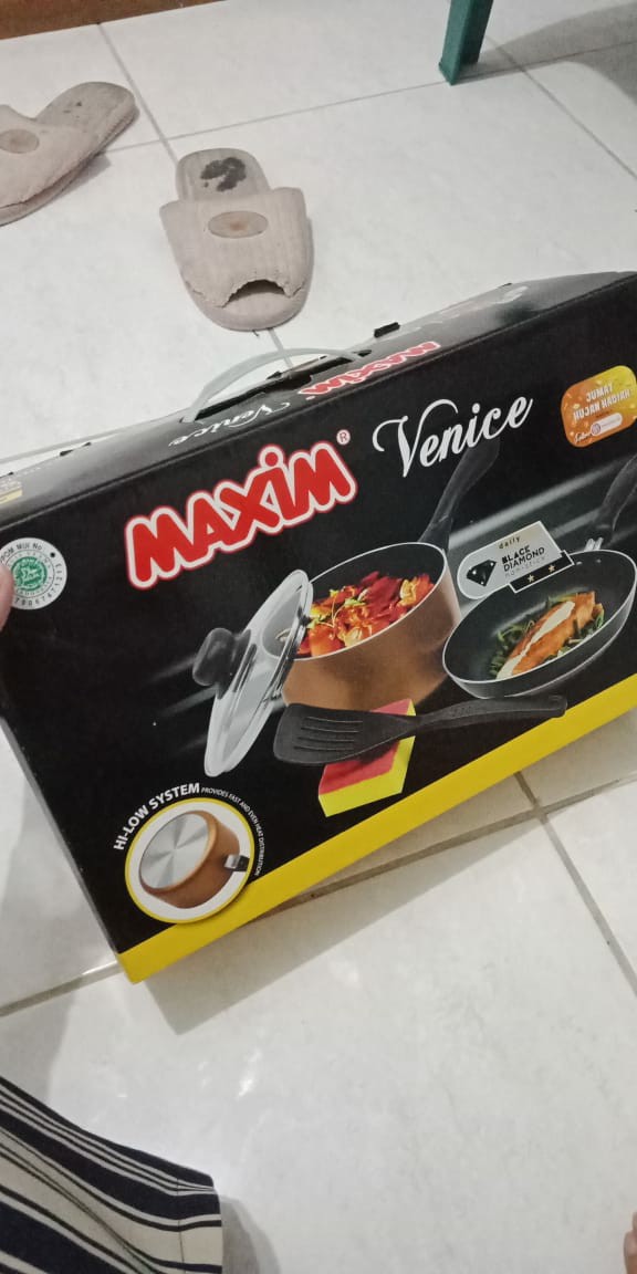 Panci Maxim Venice Set Peralatan Masak Frypan Spatula Sponge / Panci Set Maxim / Panci Maxim