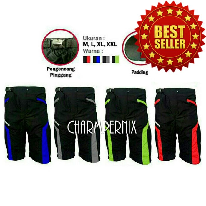 CELANA PENDEK PRIA | CELANA SEPEDA PENDEK PADDING BUSA | CELANA SEPEDA - Merah- M