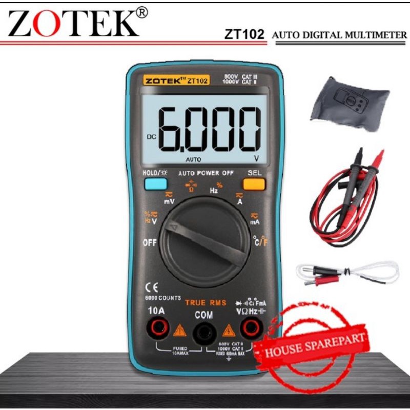 digital multitester multimeter zotex zt102