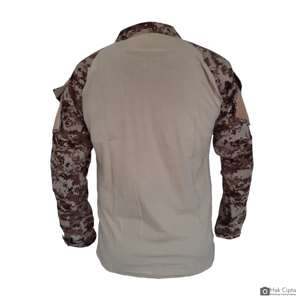 Kaos BDU Loreng Gurun combat shirt desert/digital krem panjang cotton ripstop