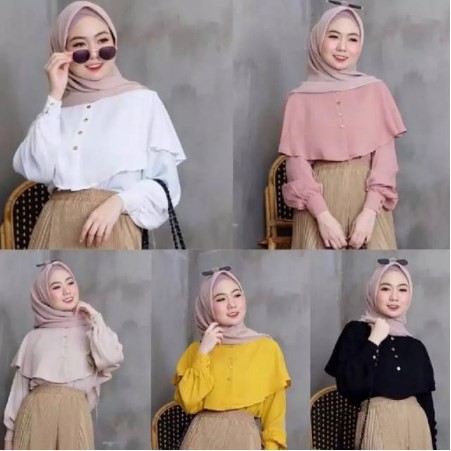 Atasan Niki blouse tunicia Muslim Wanita Pakaian Wanita Atasan Wanita Modis lebaran 2021