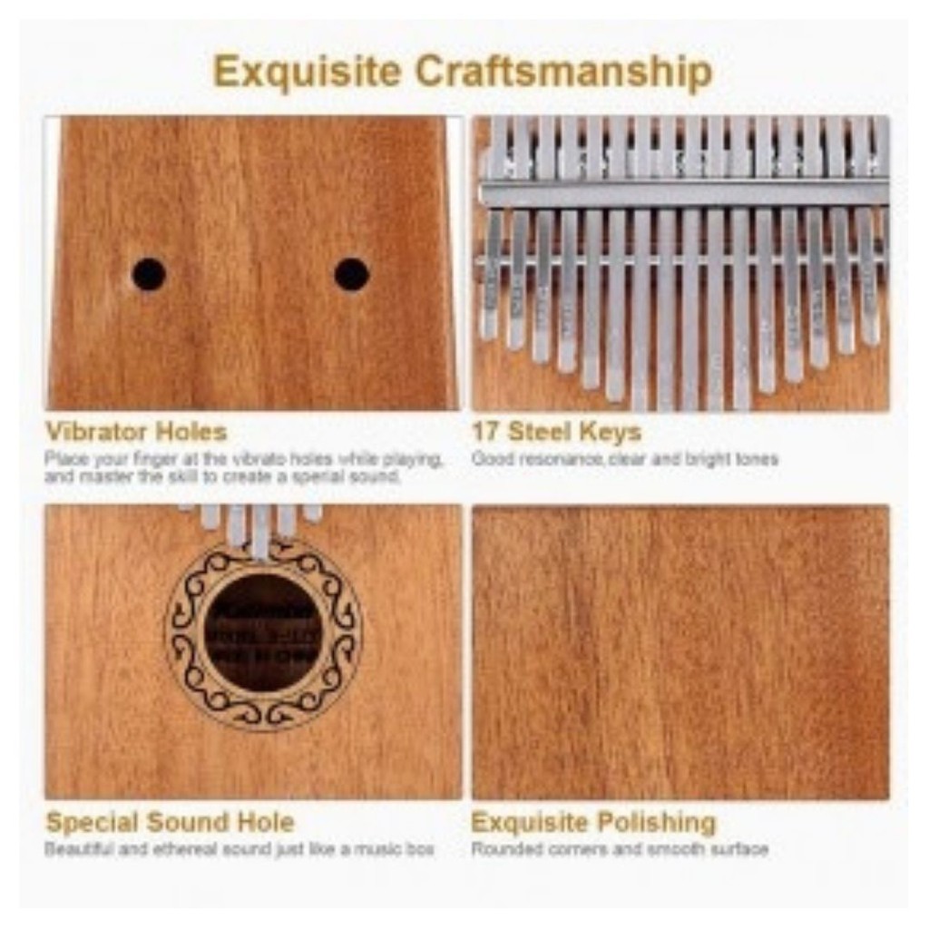 Kalimba Thumb Piano Musical Toys 17 Note Piano Jempol  Karimba 7 Keys 111164