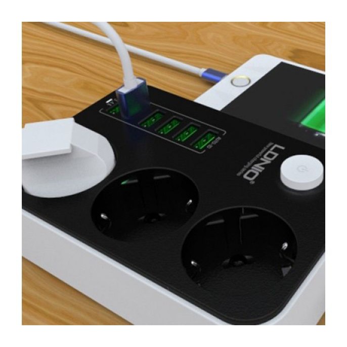 Stop Kontak 3 Port + Usb 6 Port 3,4A LDNIO SE3631 Auto ID