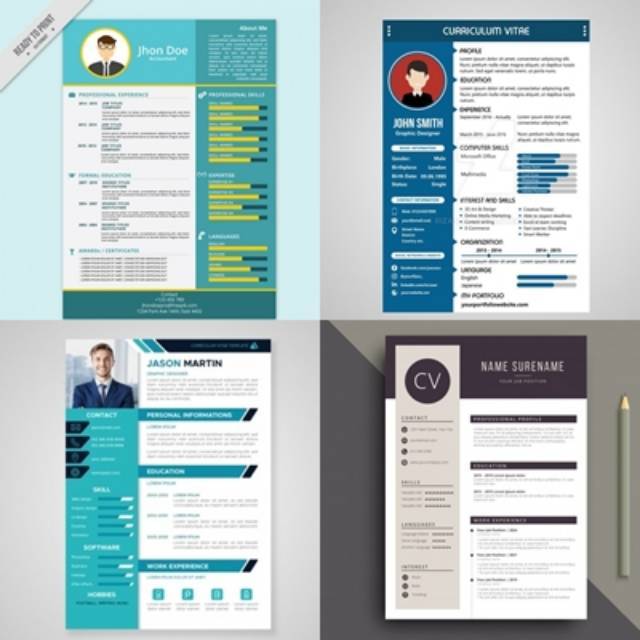 Download Template Desain Resume Cv Keren Photoshop Shopee Indonesia PSD Mockup Templates