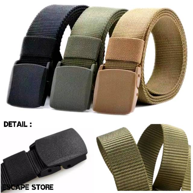 Tali Ikat Pinggang Pria Tactical ANTI X RAY Bahan Canvas Non Metal