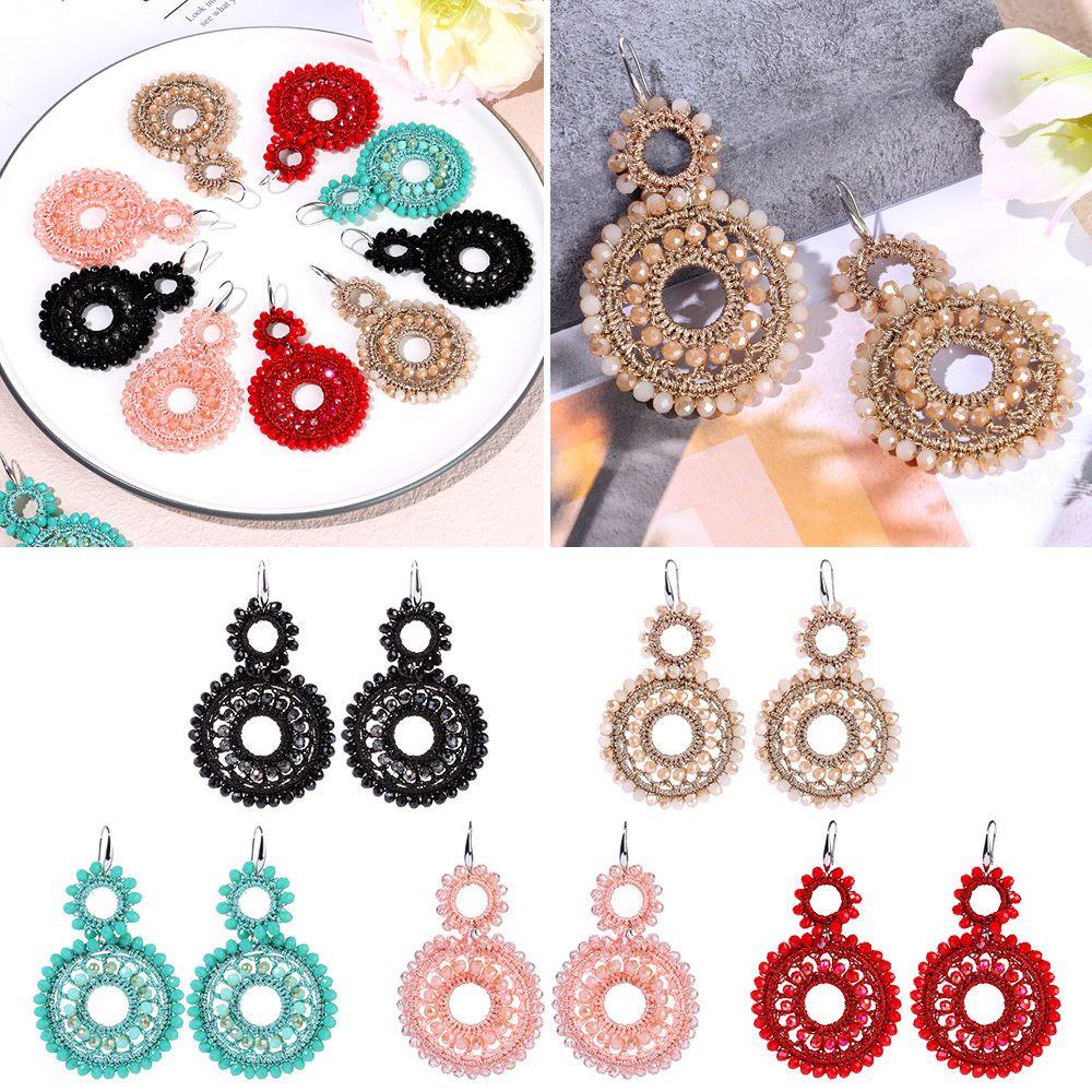 Lily 1pasang Manik-Manik Anting Aksesoris Fashion Handmade Vintage Boho Beads