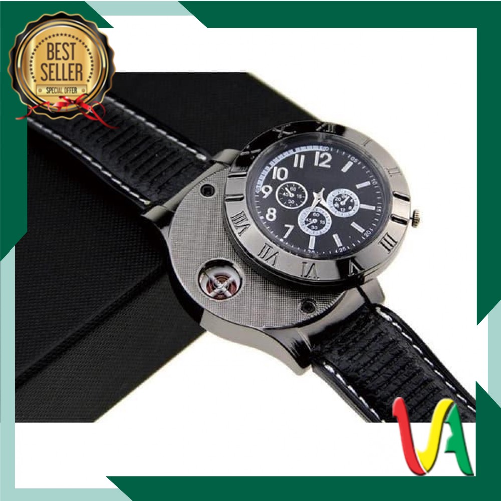 Jam Tangan Jam/Jam tangan/Jam tangan pria/Watch/Jam Tangan Pria Korek Elektrik USB Hadiah Api Rokok
