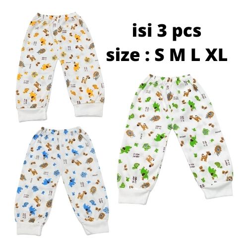 |3 PCS| Celana Panjang Bayi dan Anak Motif Size S,M,L,XL