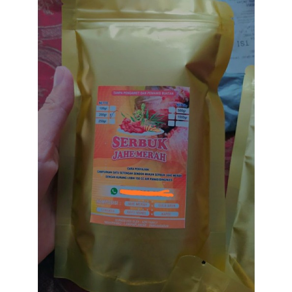 

serbuk jahe merah asli 200 gram