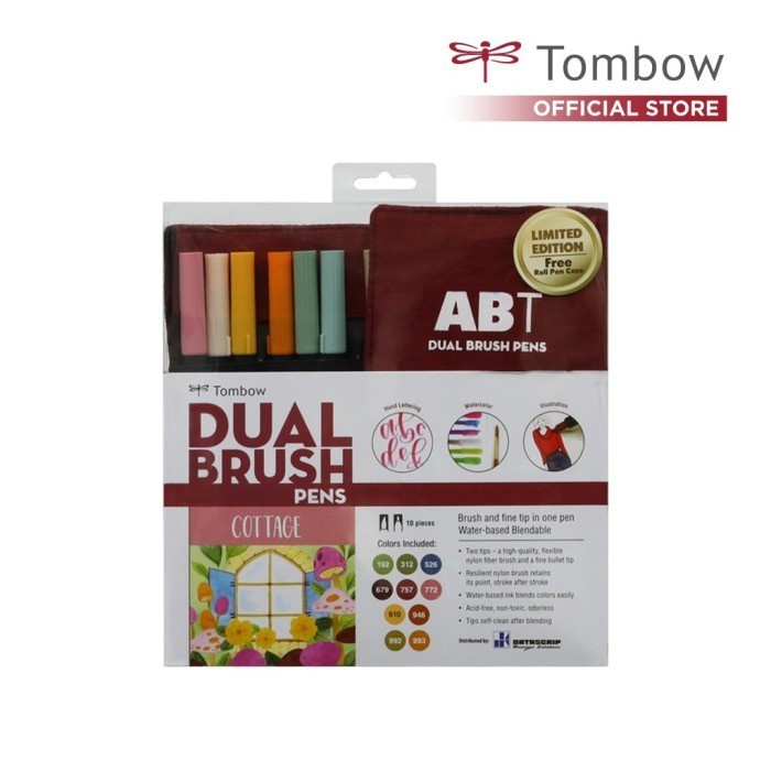 

Tombow Brush Abt Dual Tip Set 10 Coloring Marker Pen Limited Edition Spidol Gambar