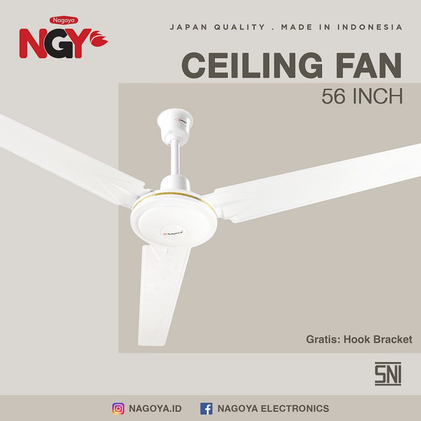 

NAGOYA NG-56CF Kipas Angin Plafon 56 in / Gantung Langit / Ceiling Fan - Full Besi | NGY
