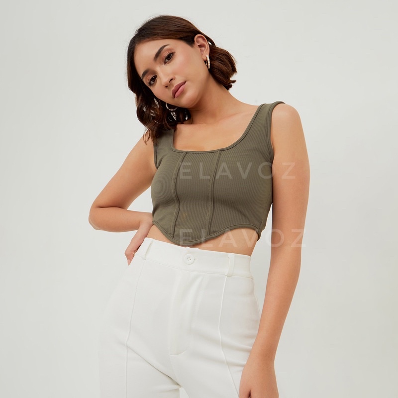 ELAVOZ Pauline tank top-Army