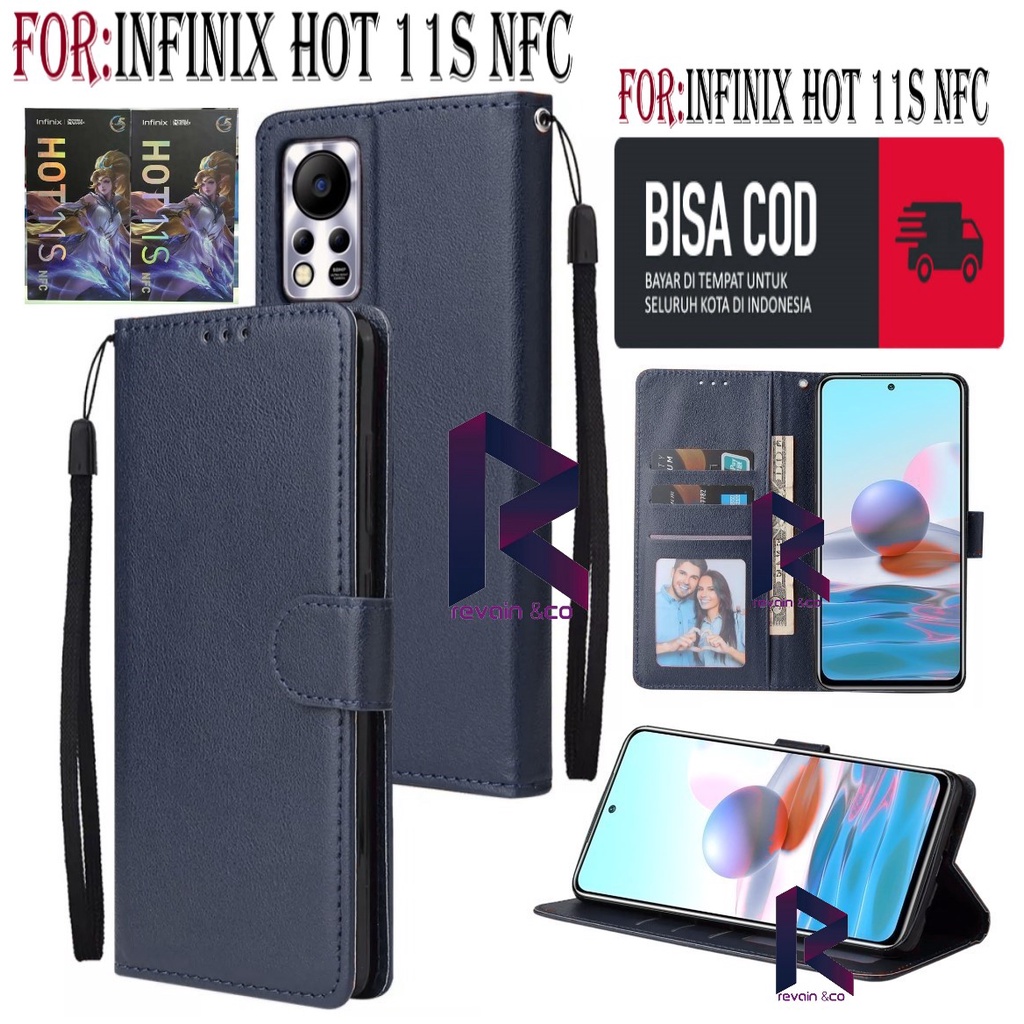 NEW INFINIX HOT 11S NFC CASE FLIP WALLET LEATHER KULIT PREMIUM SARUNG BUKA TUTUP FLIP CASE INFINIX HOT 11S NFC