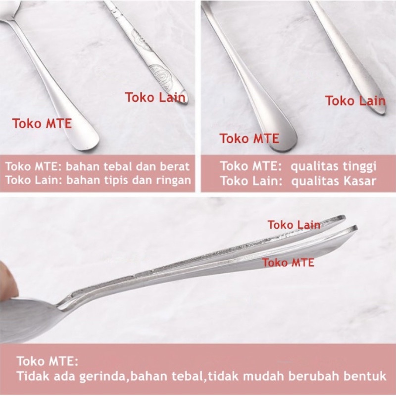 Sendok Set Stainless Steel Alat Makan Sendok Garpu Sumpit Anti Karat