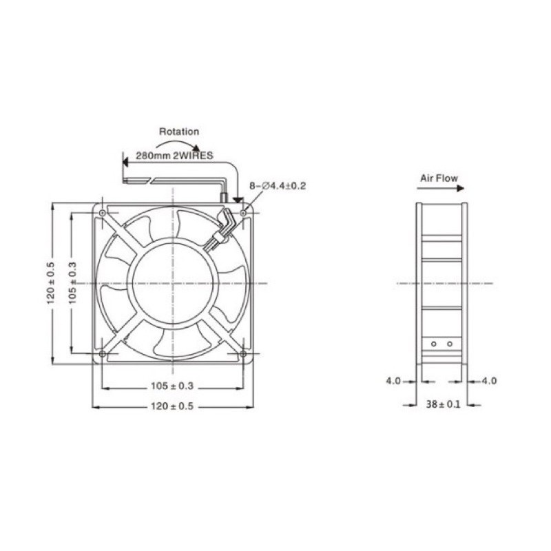 Kipas Ac Fan 220V 12 x 12 Untuk Perata atau Ventilasi Mesin Tetas