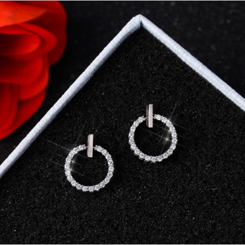 Anting s925 sterling silver hypoallergenic Gaya Korea Untuk Wanita-Eh445-1