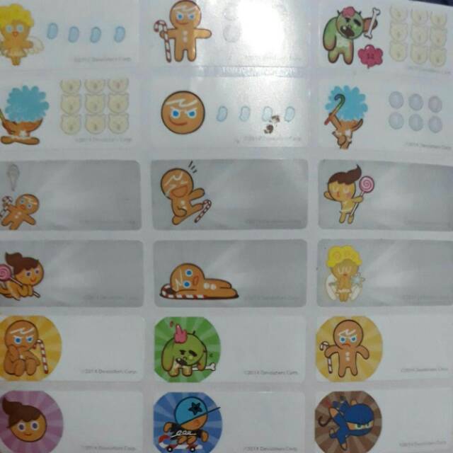 

Label nama Paket Super sticker waterproof Ori line cookie run ginger bread size M.