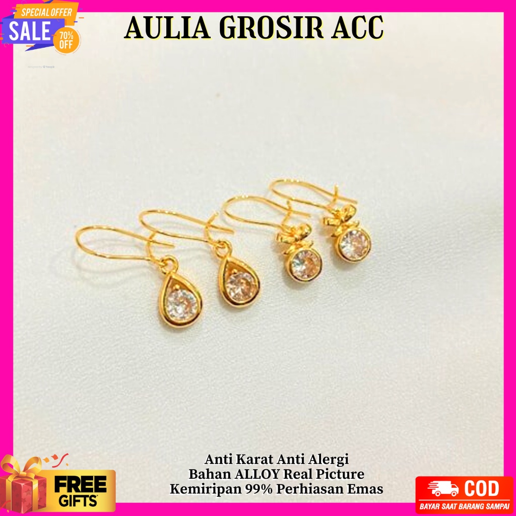 Anting Anting Tusuk Anting Titanium Anting Bulat Anting Anti Karat Anting Xuping Anting Panjang Perh