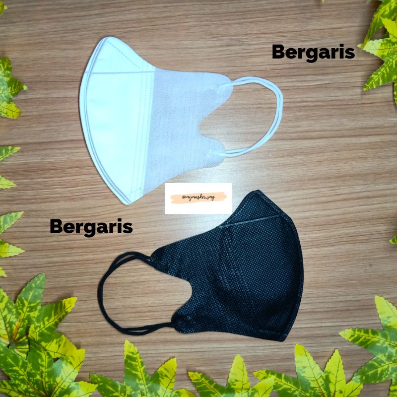 [GROSIR] Masker Duckbill 3ply Putih Bergaris / Hitam Bergaris Ecer