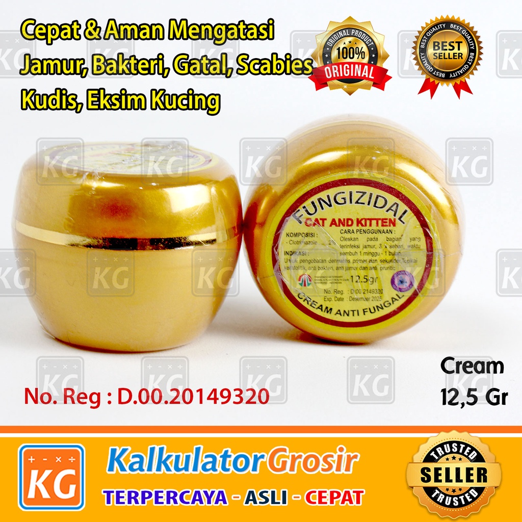 FUNGIZIDAL CREAM - Obat Salep Anti Fungal Jamur Bakteri Scabies 12.5gr Obat salep Jamur kucing Cat dan Kitten