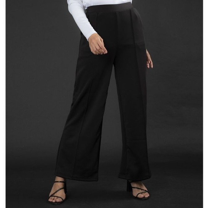 Celana Kulot Scuba Wanita/Celana Kulot List Full