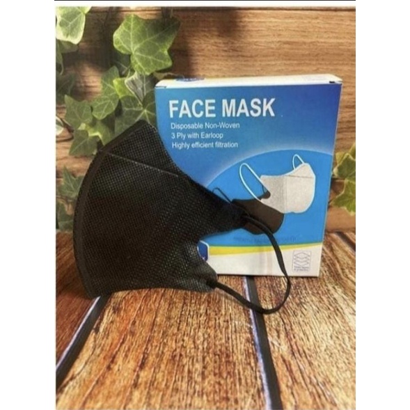 masker duckbill face mask hitam 3 ply