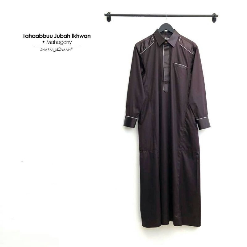 Jubah/Gamis Ikhwan Tahabbuu Warna Mahogany By Shafa Jilbab