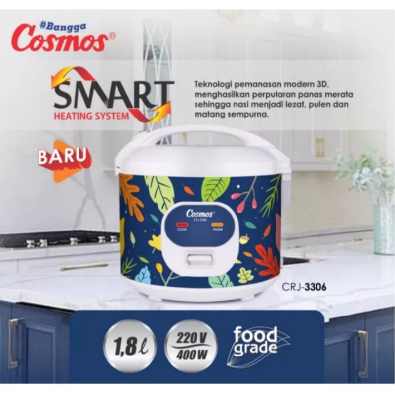 Rice cooker/ magic com Cosmos SNI original CRJ 3301,3306 3in1 1,8liter anti lengket