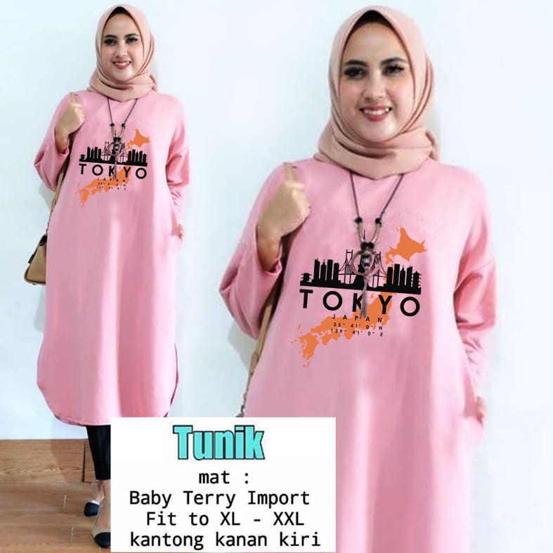 TUNIK TOKYO / TUNIK POLOS/ TUNIK CEWEK / TUNIK PANJANG / TUNIK MOTE / TUNIK MUSLIM / TUNIK KEKINIAN