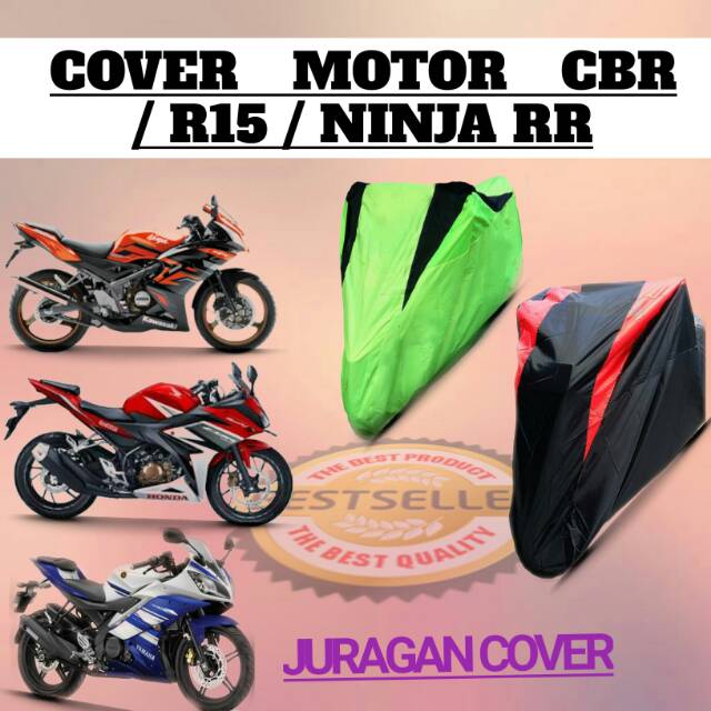 Cover Sarung  Motor sport Anti Air Untuk  CBR /R15 /NINJA/ VIXION/ TIGER / CB150 dan sejenisnya