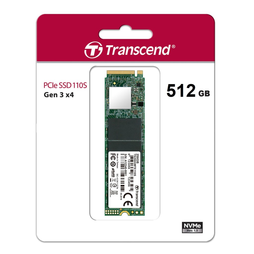 Transcend SSD 512GB M2 NVME TS512GMTE110S