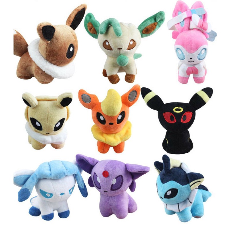 13cm Mainan Pokemon Plush Toy Doll Eevee Leafeon Umbreon Jolteon Collection Gifts Boneka