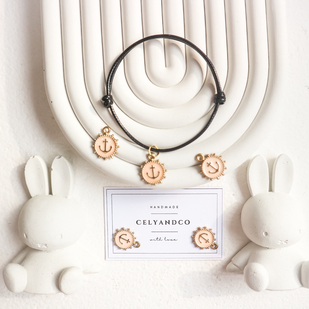 Gelang Tali Charm Pink Jangkar