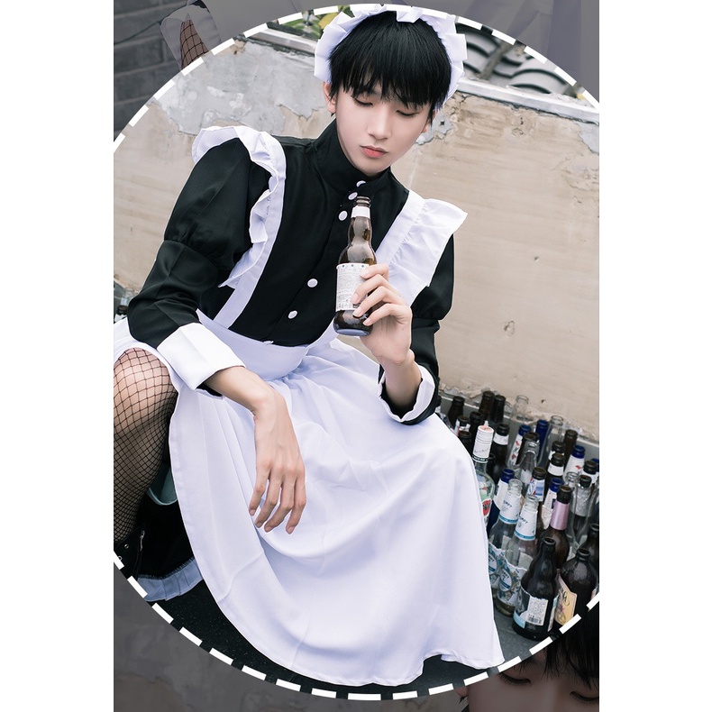 CC-52 dress lolita cosplay kostum gaun maid pria outfit import