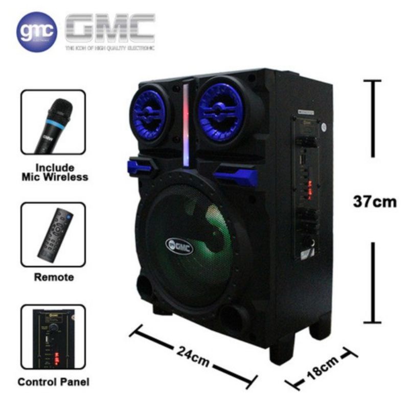 Speaker Portable Gmc 897Q/Gmc 897P Bonus Mic Wireless Karaoke/Salon Aktif Bluetooth Radio Fm Speaker Wireless