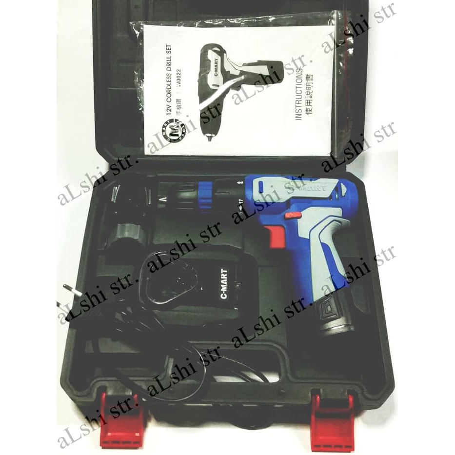 MESIN BOR CORDLESS DRILL FX C-23 CHARGE 12V C-MART W0022